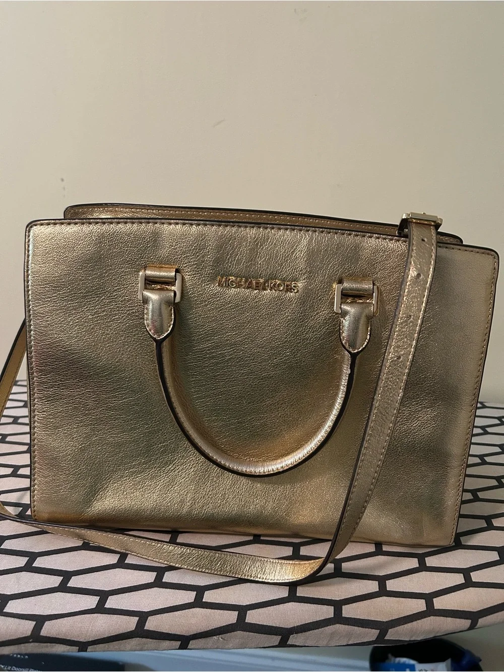 Michael Kors “Selma” Large Saffiano Leather Satchel